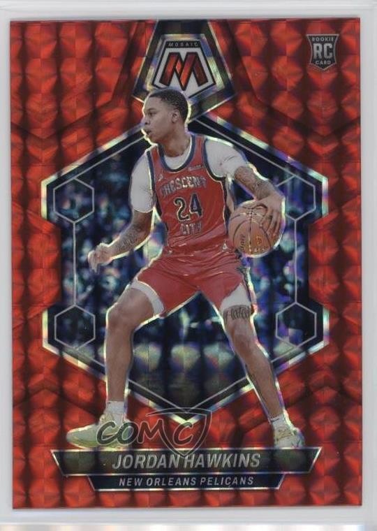 2023-24 Panini Mosaic Rookies Red Mosaic Prizm Jordan Hawkins #243 1d13
