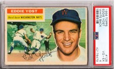 1956 Topps Eddie Yost #128 White Back PSA 4