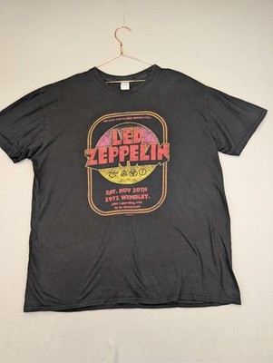 Led Zeppelin T-Shirt Herren 2XL schwarz Wembley 1971 Grafik Rock Band Tee