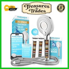 25-Stage Filter Shower Head & X2 Filters for Hard Water, High Pressure