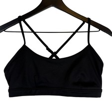 Alo Yoga Womens Airlift Intrigue Sports Bra Black Cross Straps - M