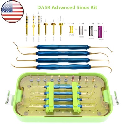 US DASK Dental Sinus Lift Kit Implant Drills Stoppers Elevation Instruments