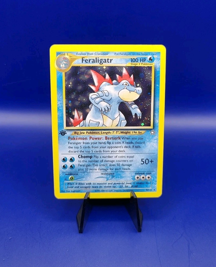 Feraligatr 4/111 1st Edition Neo Genesis Holo Rare Pokemon Card 2000 TCG WOTC NM