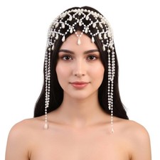 Elegant Pearls Chain Hair Jewelry Bride Headpieces for Wedding Jewelry