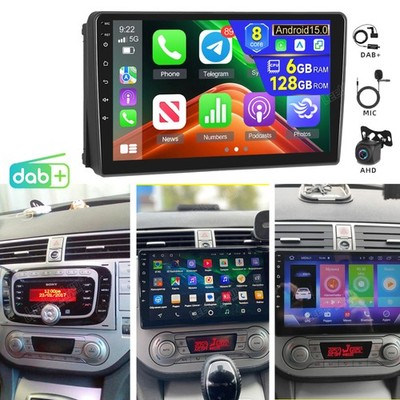 DAB+ 6+128GB Für Ford Focus C-Max Kuga Android 15.0 Apple Carplay Autoradio KAM