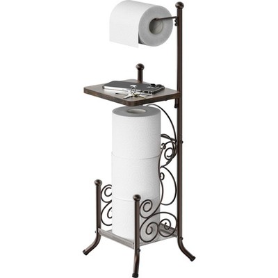 Simple Houseware English Style Bathroom Toilet Wood Shelf - 29.2''H, Bronze