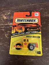 Matchbox 1993 Yellow Road Roller #40 Contruction Vehicle Die-Cast 1:64