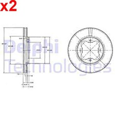 2X DELPHI Bremsscheibe Für HONDA Accord IV V Civic VI ROVER 600 GBD90836