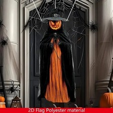 2D Halloween Horror Evil Pumpkin Man Hanging Background Cloth Halloween Terror A