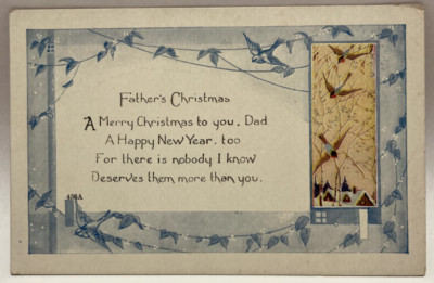 Father's Christmas, Birds, Merry Christmas to You, Dad, Vintage