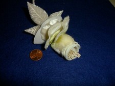 Vintage Millinery White Velvet Rolled Rose Japan