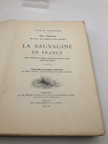 Louis Ternier - La Sauvagine en France - Nos oiseaux de mer, 1922 - Foto 4 di 10