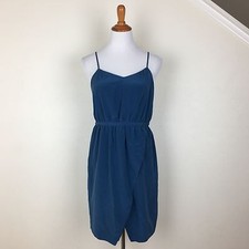 Madewell F2136  $145 Mini Dress In Pure Silk With Adjustable Strap Front Slit 8