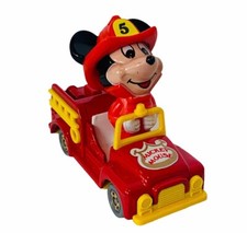 Mickey Mouse diecast car fire truck Japan vtg rescue Tomy 1970s toy figure BC3