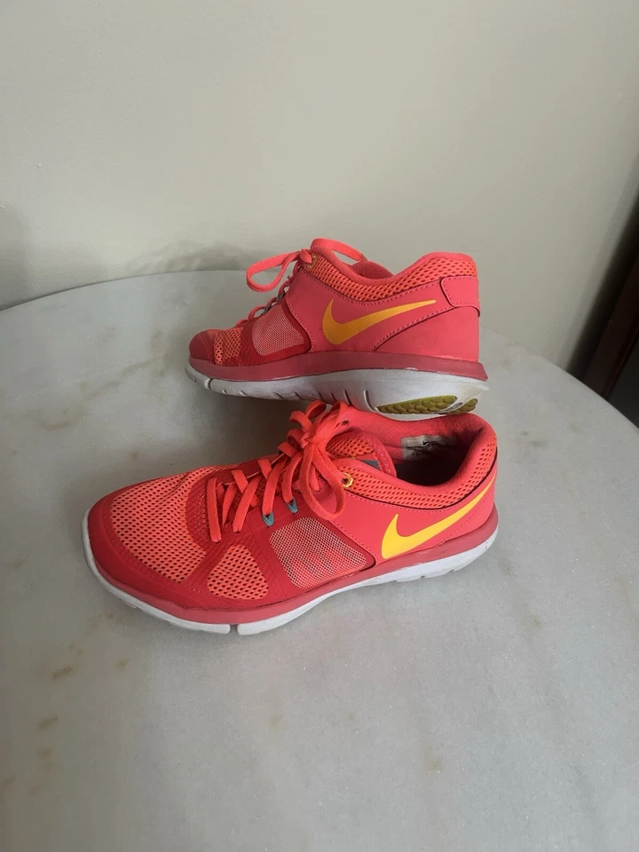Nike Flex 2014 Correr Mujeres Correr Flex Tenis Zapatos Coral Rosa Amarillo Talla 6.5 Foto 2 de 4