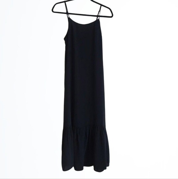 A New Day Black Long Spaghetti Strap Slip Dress Ruffle Bottom w Pockets NWT  4XL | eBay UK