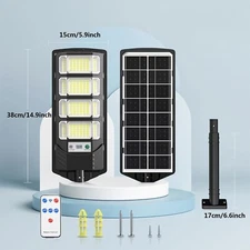 Commercial 99000000LM LED Outdoor Dusk to Dawn Solar Street Light Road Area Lamp