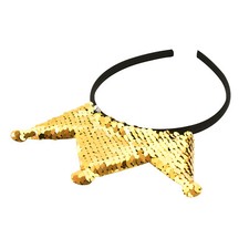 Haarreifen mit Krone und Pailletten mit Glitzereffekt - Farbe wählbar -