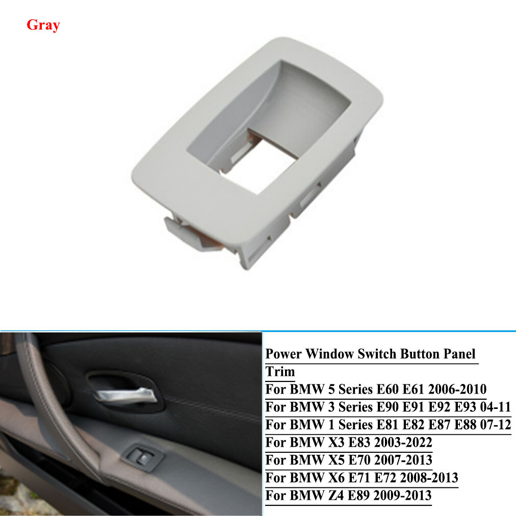 Gray Window Lift Switch Panel Small Cover Trim For BMW 3 Series E90 E91 04-12