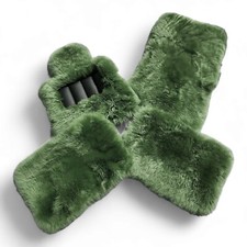 Green Sheepskin floor mats fits Rolls Royce Ghost Wraith Cullinan Phantom Dawn