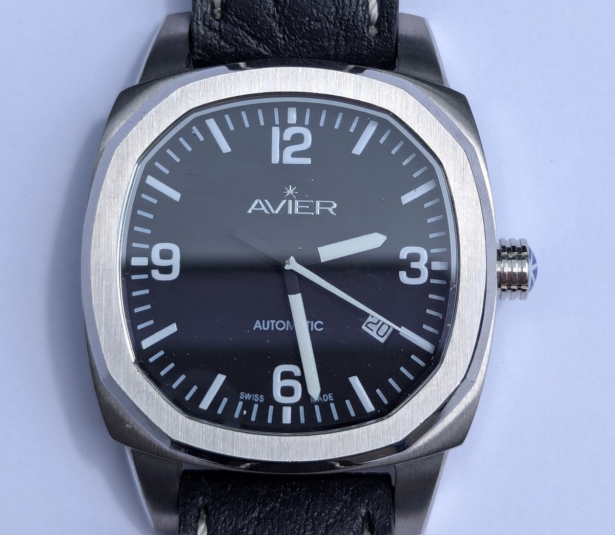 AVIER - Gran Torino Men's Black Leather Automatic Watch 15037 | eBay