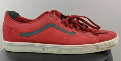red and gray vans