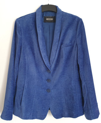 RIANI blaue Blazer Jacke Samtvelour ähnlich Gr. 42 (40/42 /Brustweite 52 cm)