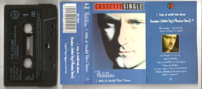 PHIL COLLINS I WISH IT WOULD RAIN DOWN UK CASSETTE SINGLE, MINT