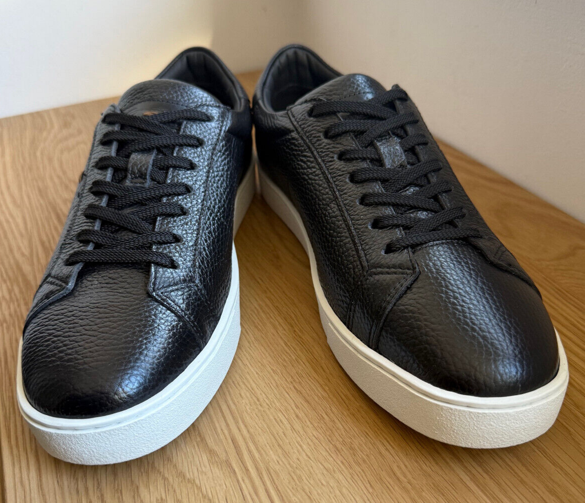Santoni Black Leather Off-Duty Sneaker Men’s Size 11 Made In Italy Men main image 3