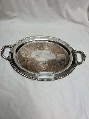 Vintage Silverplate Oval Rogers & Bro 1780 Floral Pattern Serving
