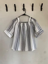 black and white boho off shoulder blouse