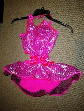 Weissman Leotard LC - Pink, Black, Sequins- Dance, Gymnastics