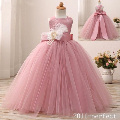 pink princess flower girl