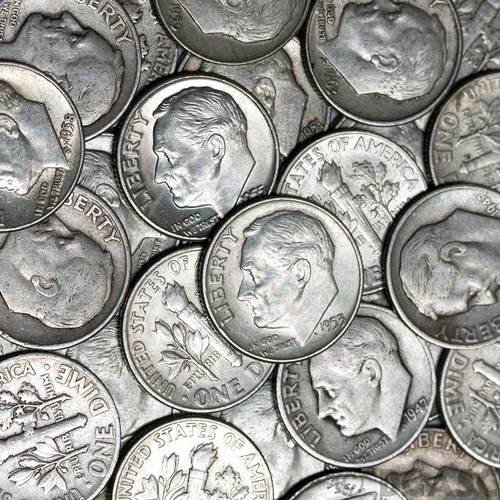 .50 POUND LB BAG (8 OUNCES) US Silver Coins ALL 90% Silver Pre-1965 Lot ! - Picture 2 of 3