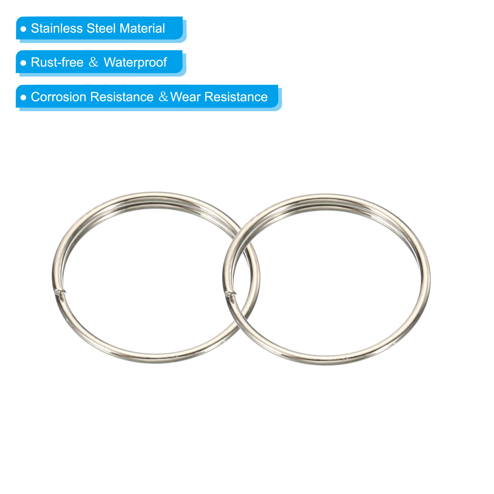 300Pcs 13mm/0.5" OD Chandelier Split Rings Circular Ring Clips Silver