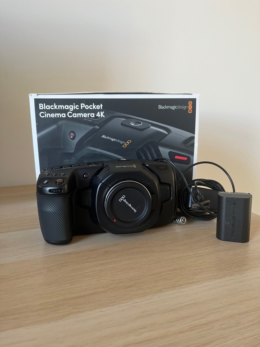 Black Magic Pocket Cinema Camera 4K with Power Supply & Battery