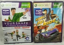 2 Microsoft Xbox 360 Kinect - Your Shape: Fitness Evolved + Joy Ride (w Manual)