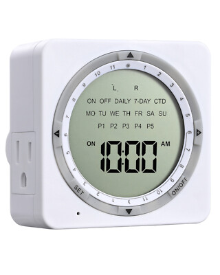 DEWENWILS Light Timer for Indoor Lighting,Daily/7-Day/CTD, Outlet Timer 120V 15A