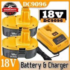 2 PACK 18V Ni-MH Battery w/ Charger For Dewalt 18 VOLT XRP DC9096 DC9098 DC9099