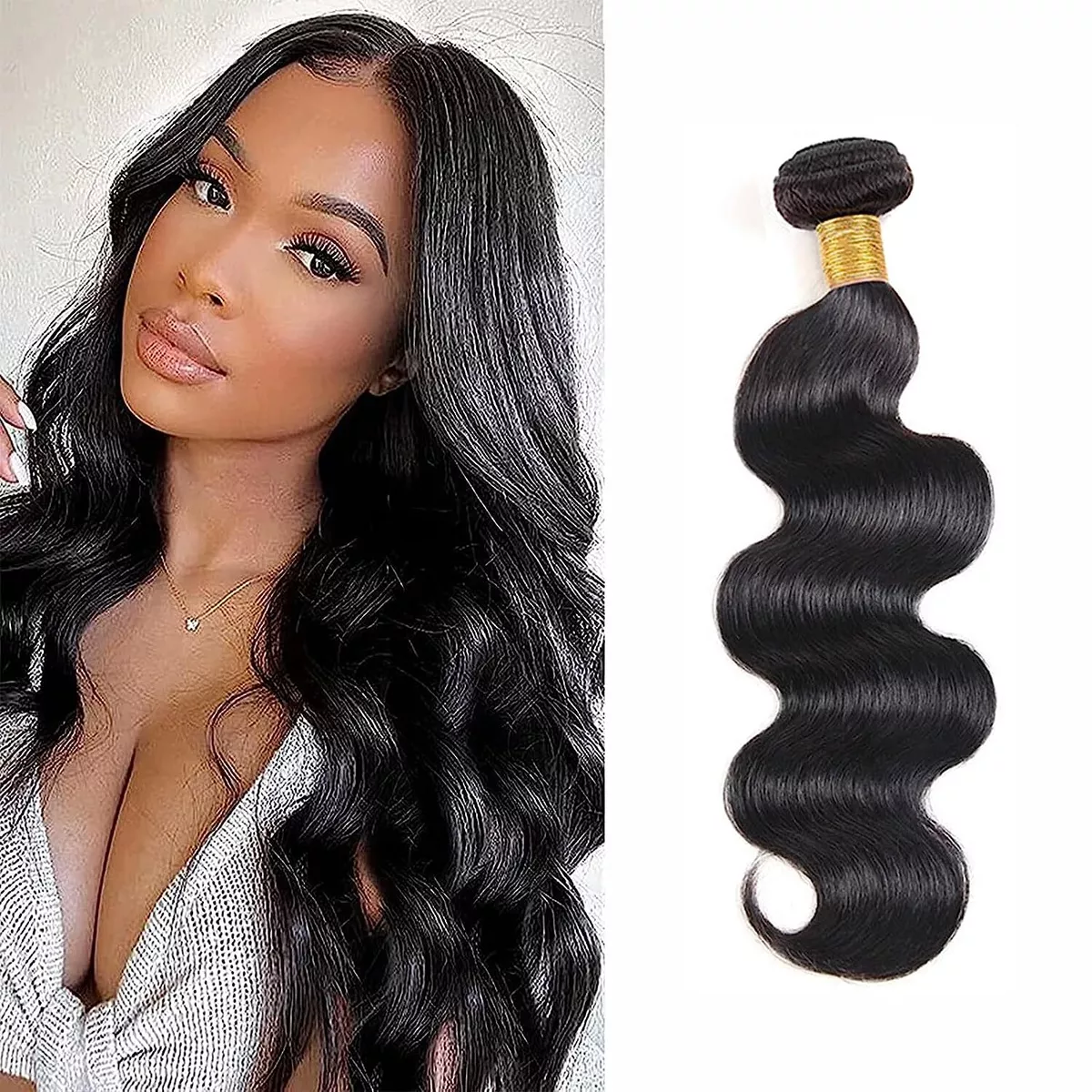 1 Bundle 100% Human Hair Bundles Unprocessed Body Wave Straight Loose Wave  Curly