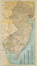1877 Map New Jersey U.S. Coast Survey Chart Wall Poster Vintage History Coastal