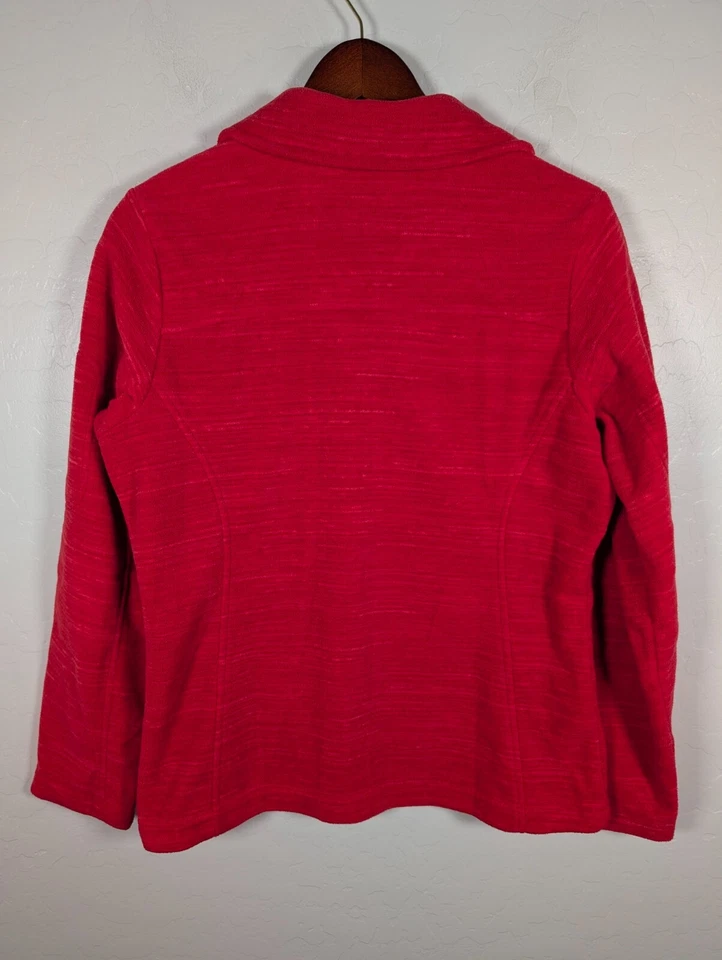 Chaqueta Columbia Para Mujer Mediana Roja Polar Ropa Deportiva Co Bolsillos con Cremallera Completa Exterior Foto 2 de 4