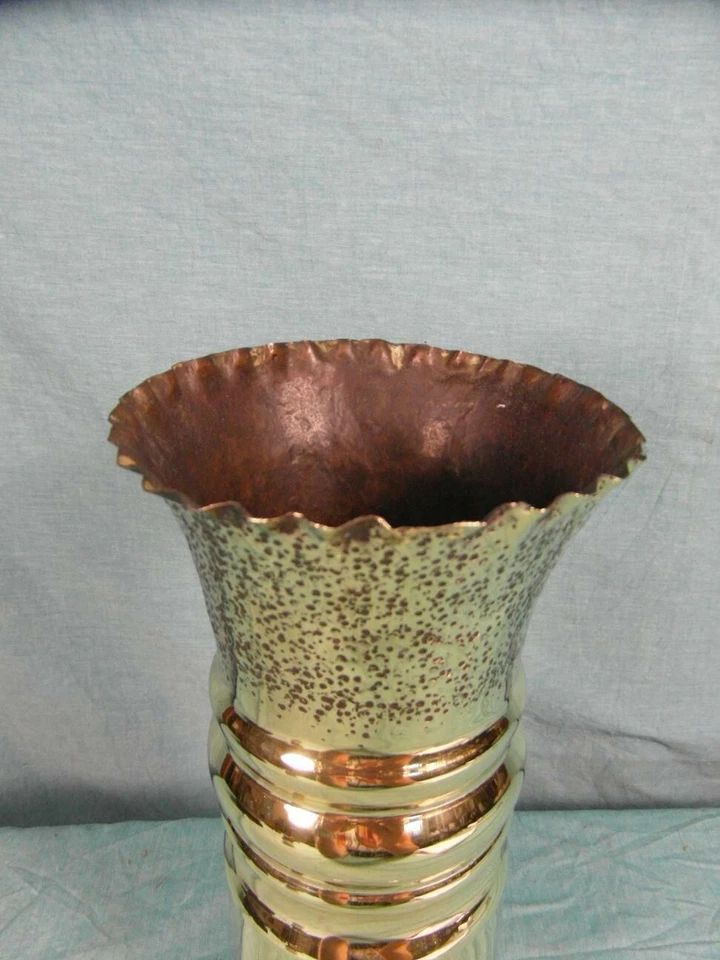 Vase  Messing 1938 Gemarkt Krieg und Frieden Kunsthandwerk Edel  Getrieben o2b8 - Bild 4 von 4