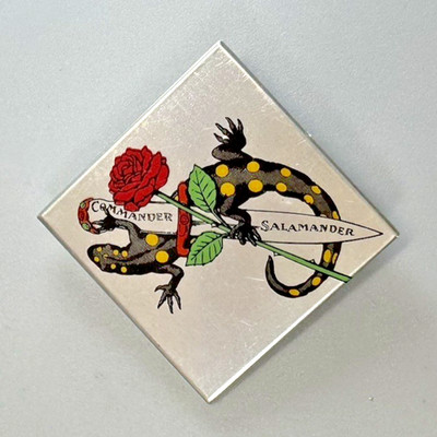 Vtg 1980s COMMANDER SALAMANDER Pin Square Rose Dagger Georgetown Washington DC