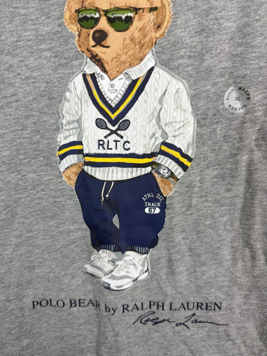 Polo Ralph Lauren Bear Shirt Large RLTC Tennis Short Sleeve Casual