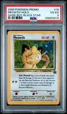 2000 POKEMON PROMO BLACK STAR GAME BOY #10 MEOWTH-HOLO PSA 4