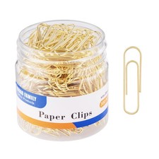 Gold Paper Clips, 300-Count, 1.1 Inch 28mm Small