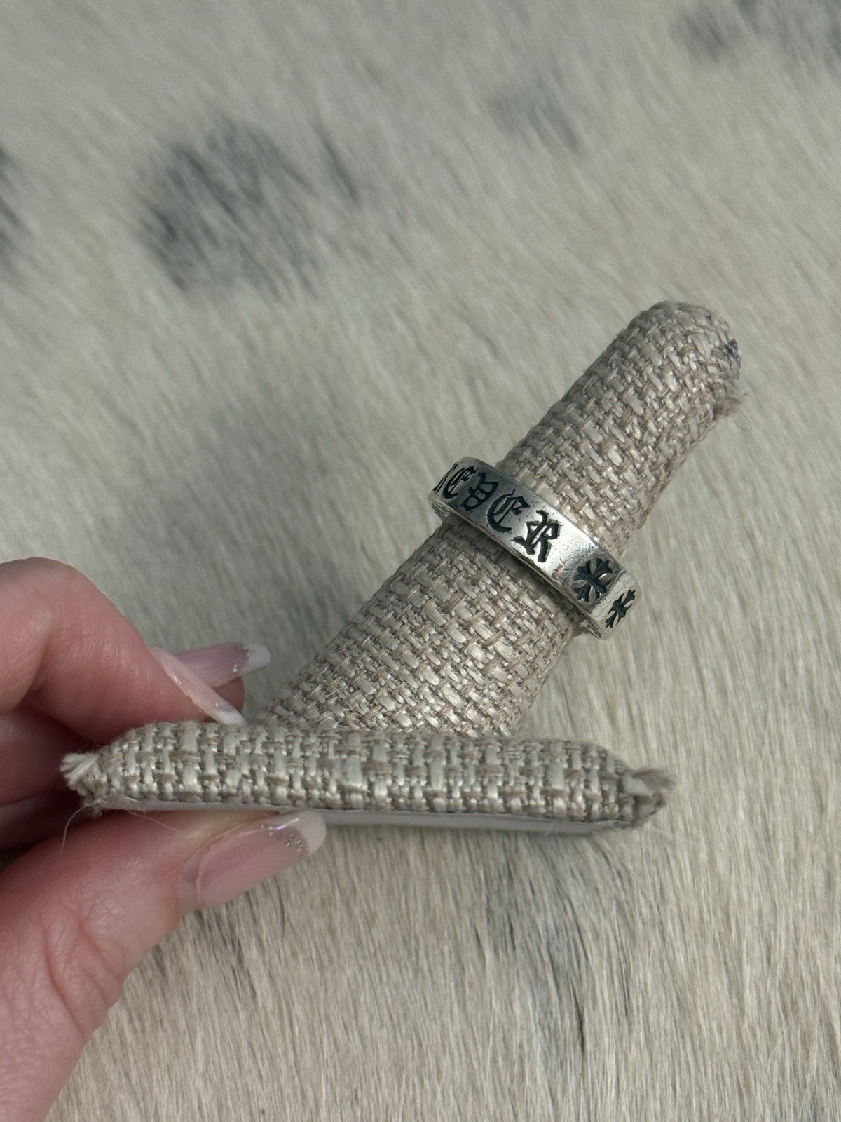 Chrome Hearts Forever Sterling Silver 2003 Cross Band Ring 925 CH Size 7.5 thumbnail 10