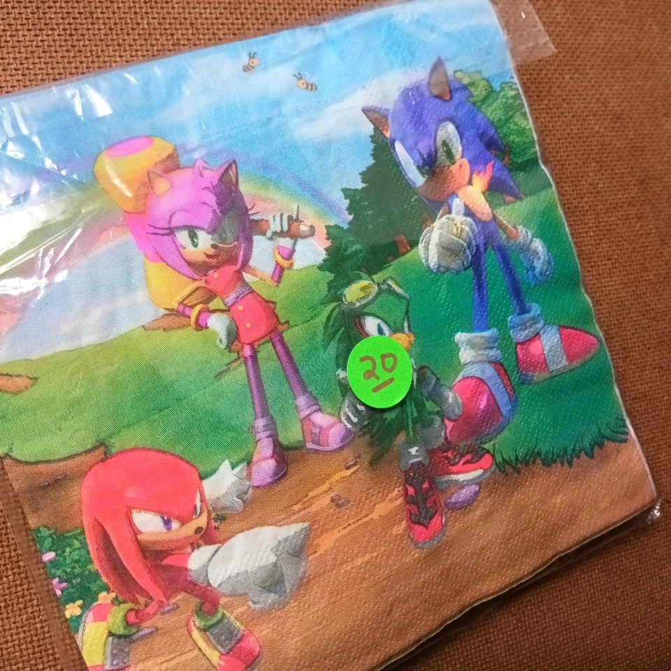 Sonic The Hedgehog Sega 餐巾午餐餐具午餐 20 包 — 第 4/4 张图片