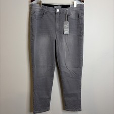Wit Wisdom Jeans Size 16 Womens High Rise Gray Stetch Absolution Statement Leg